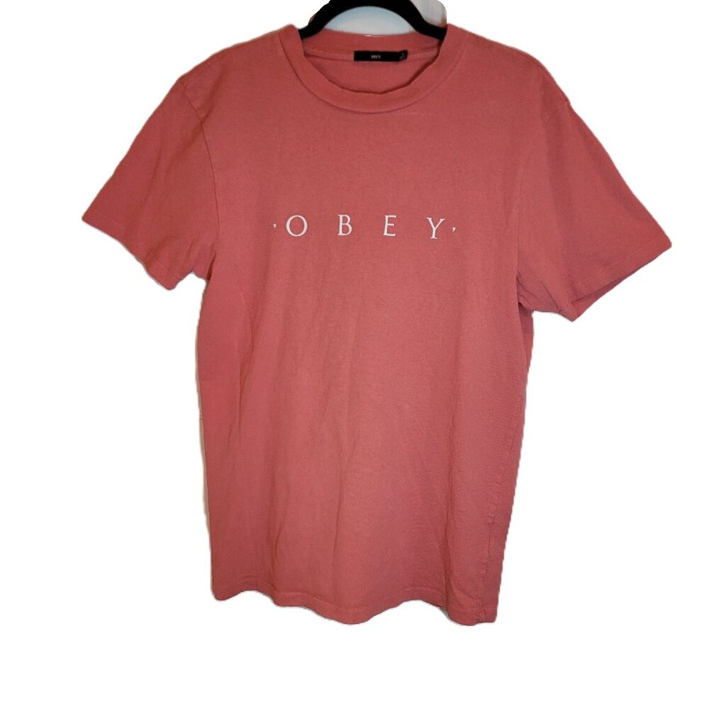 Obey Men's Short Sleeve T-Shirt Faded Red/Clay Small